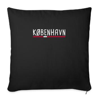 Kopenhagen København Dänemark Dänische Flagge - Sofakissenbezug 45 x 45 cm - Schwarz - Vorne