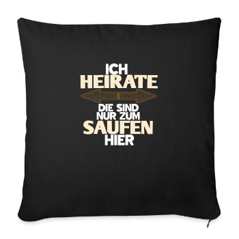 Heirate - Sofakissenbezug 45 x 45 cm - Schwarz - Vorne