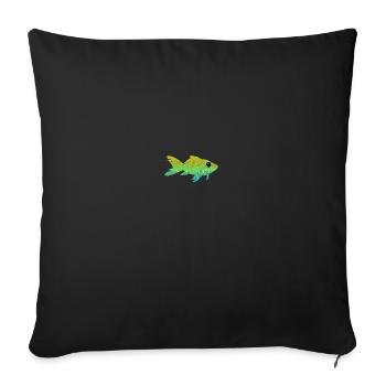 Poisson psychédélique Alien LSD 420 Goa Psytrance - Housse de coussin décorative 45 x 45 cm - noir - Devant