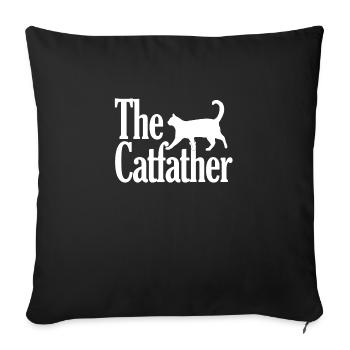 Le cadeau de parrain de chat Catfather L'idée cadeau de parrain - Housse de coussin décorative 45 x 45 cm - noir - Devant