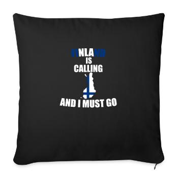 Finland - Sofa pillowcase 17,3'' x 17,3'' (45 x 45 cm) - black - Front
