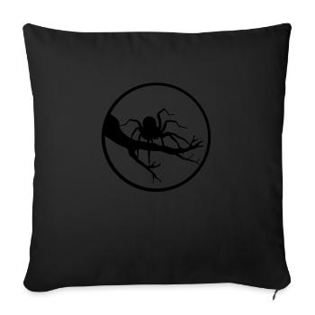 night moon evening round circle branch tree sun spider - Sofa pillowcase 17,3'' x 17,3'' (45 x 45 cm) - black - Front
