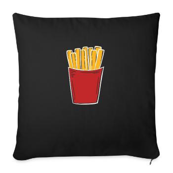 French Fries Fast Food Hunger Delicious - Sofa pillowcase 17,3'' x 17,3'' (45 x 45 cm) - black - Front