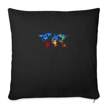world, peace, love, freedom, harmony, gift, color - Sofa pillowcase 17,3'' x 17,3'' (45 x 45 cm) - black - Front