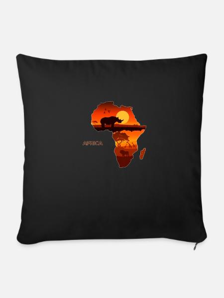 Afrika - Sofakissenbezug 45 x 45 cm - Schwarz