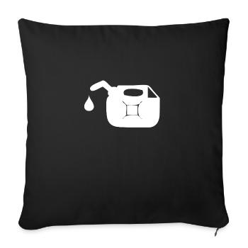 Un bidon d'huile à la station d'essence - Housse de coussin décorative 45 x 45 cm - noir - Devant