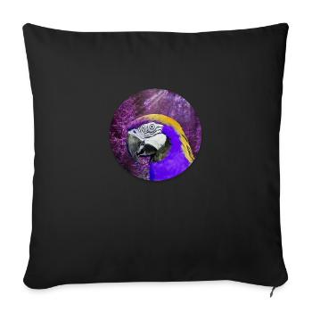Parrot - Sofa pillowcase 17,3'' x 17,3'' (45 x 45 cm) - black - Front