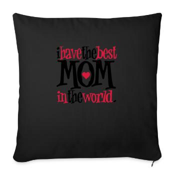 Best Mom - Housse de coussin décorative 45 x 45 cm - noir - Devant