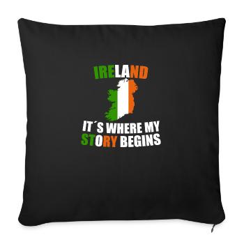 Irlande - Housse de coussin décorative 45 x 45 cm - noir - Devant