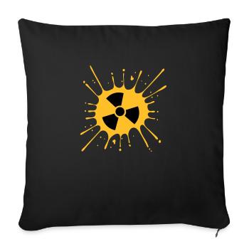 atomic symbol radioactive warning caution note - Sofa pillowcase 17,3'' x 17,3'' (45 x 45 cm) - black - Front