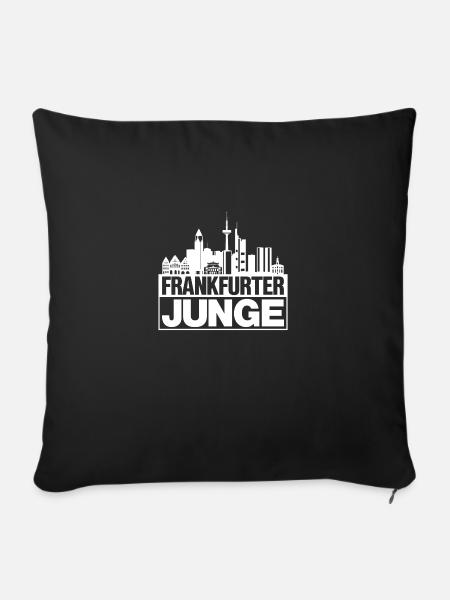 Frankfurter Junge Weiss Frankfurt Geschenk - Sofakissenbezug 45 x 45 cm - Schwarz
