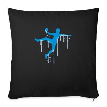 La fonte des glaces gouttes silhoue de pulvérisation de couleur graffiti - Housse de coussin décorative 45 x 45 cm - noir - Devant