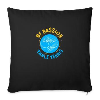 Table tennis - Sofa pillowcase 17,3'' x 17,3'' (45 x 45 cm) - black - Front