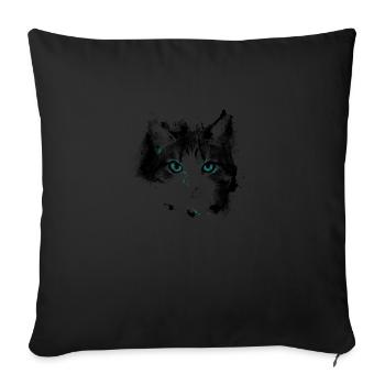 Cat eyes - Sofa pillowcase 17,3'' x 17,3'' (45 x 45 cm) - black - Front