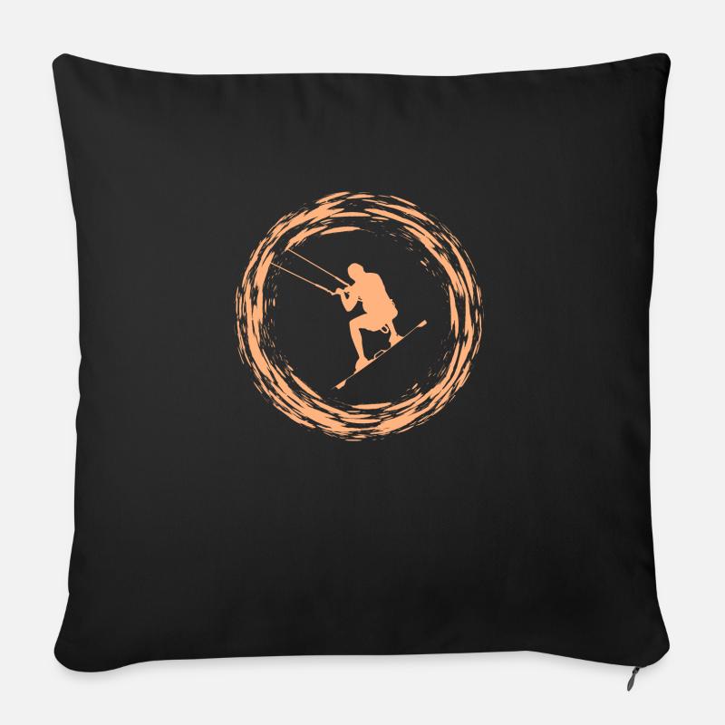 Kitesurfer - Sofakissenbezug 45 x 45 cm - Schwarz