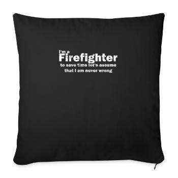 Les pompiers drôles de phrases - Housse de coussin décorative 45 x 45 cm - noir - Devant