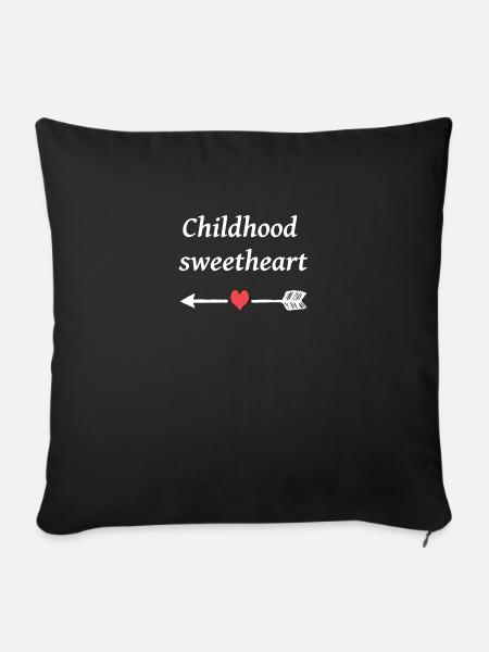 childhood sweetheart - Sandkastenliebe - Sofakissenbezug 45 x 45 cm - Schwarz