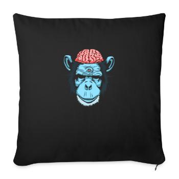 Cerveau de chimpanzé - Housse de coussin décorative 45 x 45 cm - noir - Devant