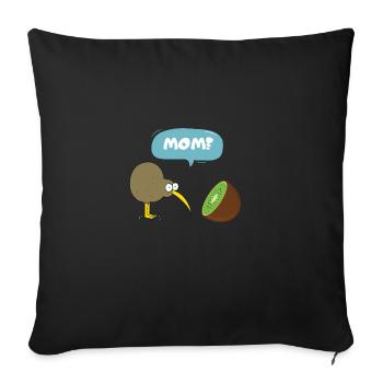 Kiwi Bird sees his mother... Kiwi - Sofa pillowcase 17,3'' x 17,3'' (45 x 45 cm) - black - Front
