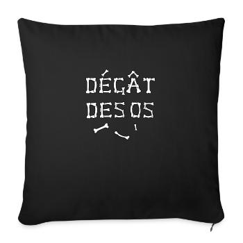 DAMAGE OF BONES - Word Games - Francois Ville - Sofa pillowcase 17,3'' x 17,3'' (45 x 45 cm) - black - Front