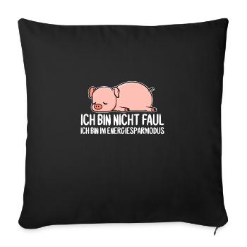 Cadeau de dessin de cochon de cochon drôle - Housse de coussin décorative 45 x 45 cm - noir - Devant
