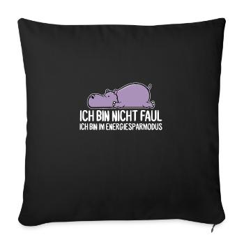 Lustiges Nilpferd Flusspferd Zeichnung Geschenk - Sofakissenbezug 45 x 45 cm - Schwarz - Vorne