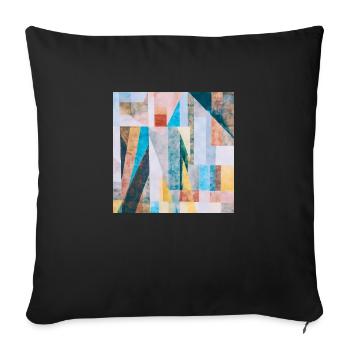 Aquarelle de géométrie abstraite - Housse de coussin décorative 45 x 45 cm - noir - Devant
