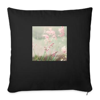 Summer meadow watercolor nature - Sofa pillowcase 17,3'' x 17,3'' (45 x 45 cm) - black - Front