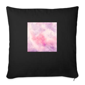 Pink clouds watercolor sky - Sofa pillowcase 17,3'' x 17,3'' (45 x 45 cm) - black - Front