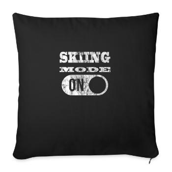 Skiing Skiing Skiing Skiing Skiing - Sofa pillowcase 17,3'' x 17,3'' (45 x 45 cm) - black - Front