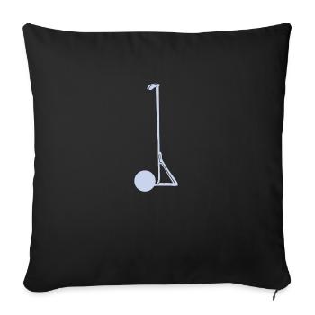 Figure de bâton de yoga cadeau sālamba sarvāṅgāsana - Housse de coussin décorative 45 x 45 cm - noir - Devant