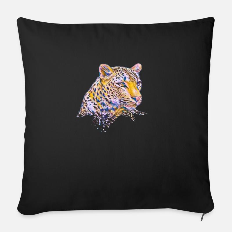 Leopard - Sofakissenbezug 45 x 45 cm - Schwarz