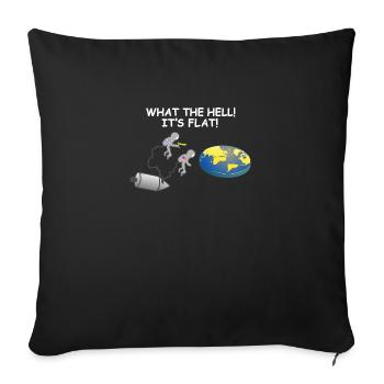 C'est plat T-shirt drôle de société de la terre plate - Housse de coussin décorative 45 x 45 cm - noir - Devant