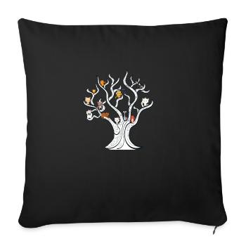 Tree with cats - cat tree - Sofa pillowcase 17,3'' x 17,3'' (45 x 45 cm) - black - Front