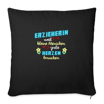 Erzieherin - Sofakissenbezug 45 x 45 cm - Schwarz - Vorne