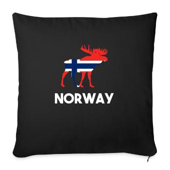 Drapeau de la Norvège - Housse de coussin décorative 45 x 45 cm - noir - Devant