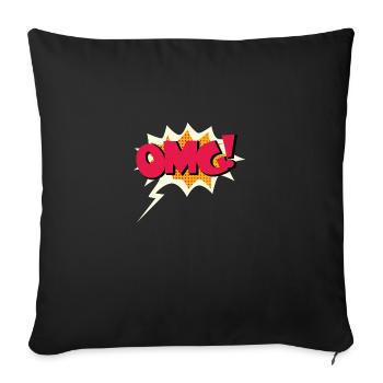omg comic lettering - Housse de coussin décorative 45 x 45 cm - noir - Devant