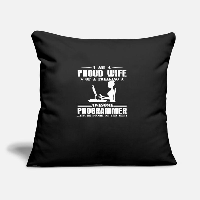 Programmeur Wife Code Computer Le cadeau Housse de coussin décorative 45 x 45 cm