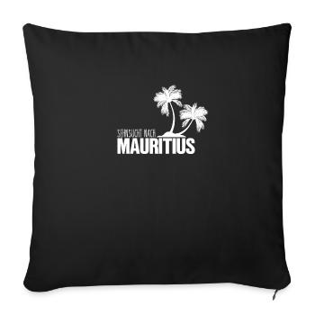 Envie de cadeau d'amour à l'île Maurice - Housse de coussin décorative 45 x 45 cm - noir - Devant