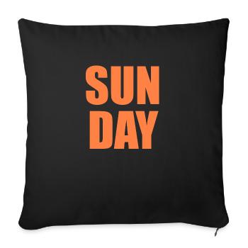 Sunday - Dimanche - Housse de coussin décorative 45 x 45 cm - noir - Devant