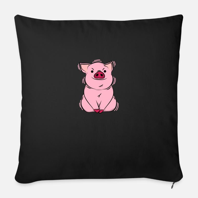 Schweinchen pig - Sofakissenbezug 45 x 45 cm - Schwarz