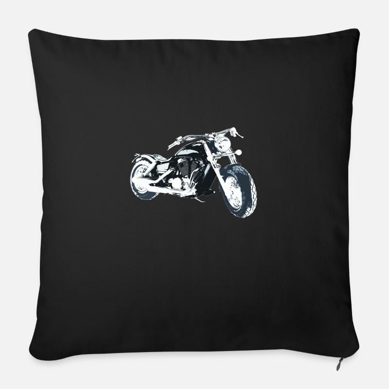 motard - Housse de coussin décorative 45 x 45 cm - noir