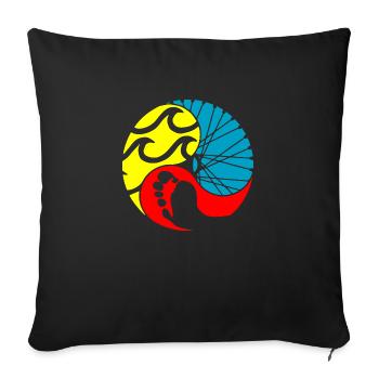 Triathlon - Housse de coussin décorative 45 x 45 cm - noir - Devant
