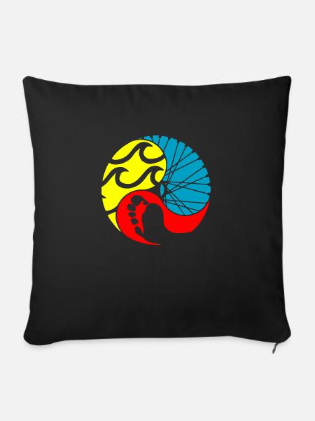 Triathlon - Sofakissenbezug 45 x 45 cm - Schwarz