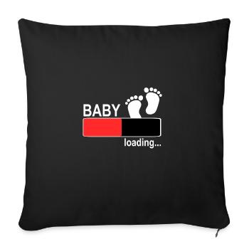 Enceinte mère femmes bébé fils fille - Housse de coussin décorative 45 x 45 cm - noir - Devant