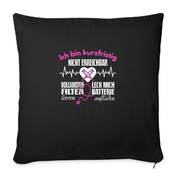 Krankenschwester Pfleger Spruch Leck mich Geschenk - Sofakissenbezug 45 x 45 cm - Schwarz - Vorne