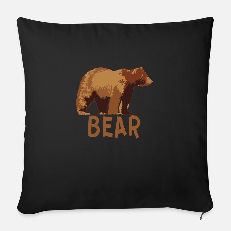 Bear Design - Sofakissenbezug 45 x 45 cm - Schwarz