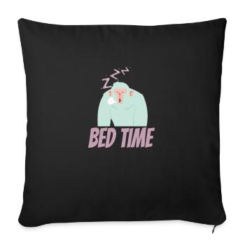 Bed time, bedtime - Sofa pillowcase 17,3'' x 17,3'' (45 x 45 cm) - black - Front