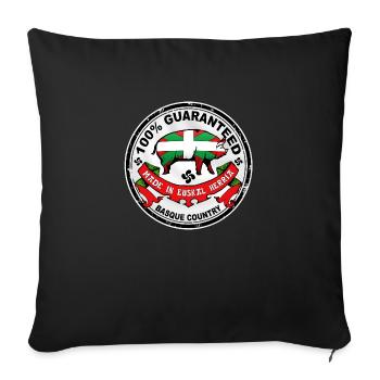 cochon du pays basque - Basque pig - Housse de coussin décorative 45 x 45 cm - noir - Devant