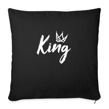 Pair of partner look King - Sofa pillowcase 17,3'' x 17,3'' (45 x 45 cm) - black - Front